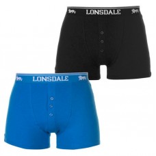 Труси Lonsdale 2 pack boxers Mens black / blue (Ціна за пару)