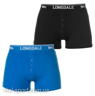 Труси Lonsdale 2 pack boxers Mens black / blue (Ціна за пару)