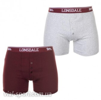 Труси Lonsdale 2 pack boxers mens red / grey (Ціна за пару)