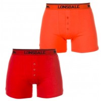 Труси Lonsdale 2 pack boxers mens red / orange (Ціна за пару)