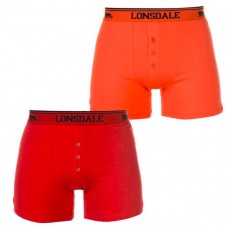 Труси Lonsdale 2 pack boxers mens red / orange (Ціна за пару)