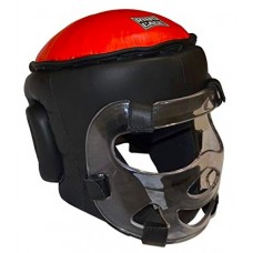 Універсальний Боксерський безконтактний шолом зі знімним захисним забралом RING TO CAGE YOUTH Safety Shield Training Headgear чорний / червоний