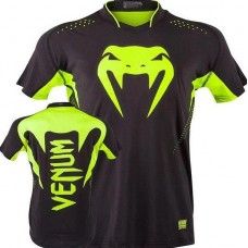 Футболка Venum Hurricane X Fit T-shirt-Black / Neo Yellow