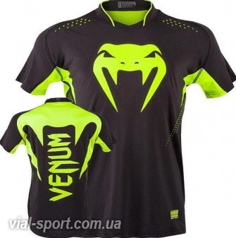 Футболка Venum Hurricane X Fit T-shirt-Black / Neo Yellow