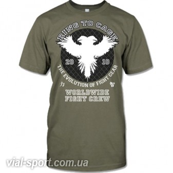 Бавовняна футболка RING TO CAGE Tee-Worldwide Fight Crew морський зелений RC79CREW