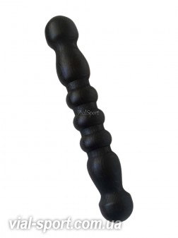 Дерев'яна фігурна паличка для масажу та тренувань бук чорна 190 мм