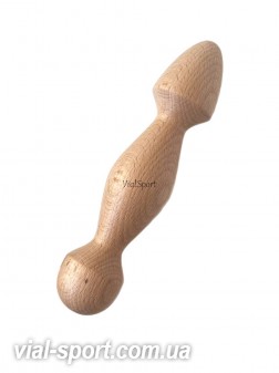 Дерев'яна фігурна паличка для масажу та тренувань Бук 155 мм