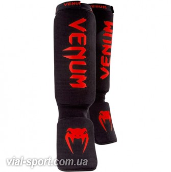 Захист гомілки і голеностопа Venum Kontact Shinguards Black Red