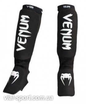 Захист гомілки і голеностопа Venum Kontact Shinguards Black White