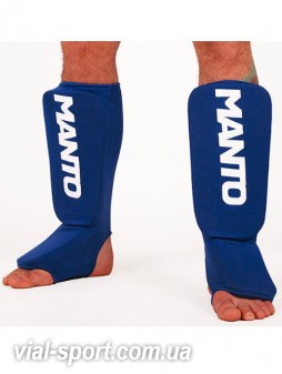 Захист гомілки Manto "Logotype" shinpad blue