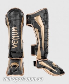 Захист гомілки Venum Elite Shinguards Dark Camo Gold