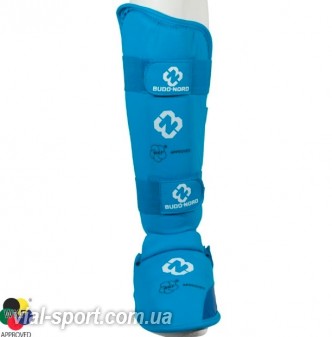 Захист ніг Budo Nord WKF Shin Pad fot Protector Logo blue