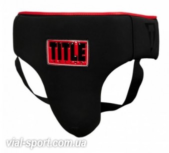 Захист паху Title Leather Solar Groin Protector Black Red