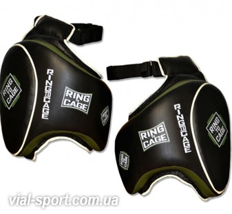 Захисні накладки дна стегна Лоу-кік RING TO CAGE Deluxe Muay Thai Thigh Guard чорний / морський зелений