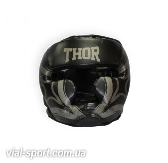 Захисний шолом Боксерський THOR 727 (Leather) COBRA Blk із захистом підборіддя