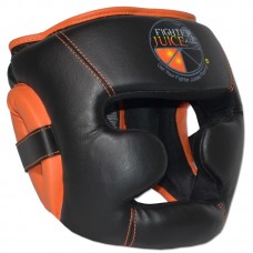 Захисний шолом для боксу RING TO CAGE FightersJuice Sparring Headgear-chin &amp; cheek чорний / помаранчевий FJ50S