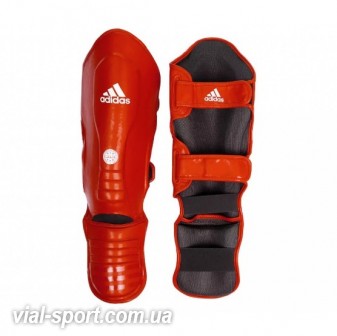 Захист гомілки та стопи з ліцензією Wako Semi Contact ADIDAS WAKOB01 червона