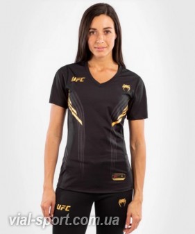 Жіноча футболка Venum Authentic UFC fightnight Dry Tech black gold