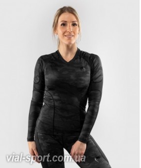 Жіночий рашгард Venum Defender Rashguard Long Sleeves Black Black