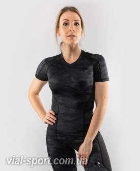 Жіночий рашгард Venum Defender Rashguard Short Sleeves Black Black