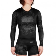 Жіночий рашгард Venum Santa Muerte 3.0 Long Sleeves Rashguard Black Black For Women