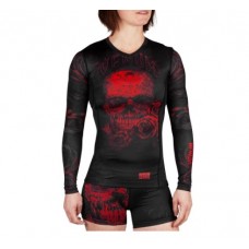 Жіночий рашгард Venum Santa Muerte 3.0 Long Sleeves Rashguard Black Red For Women