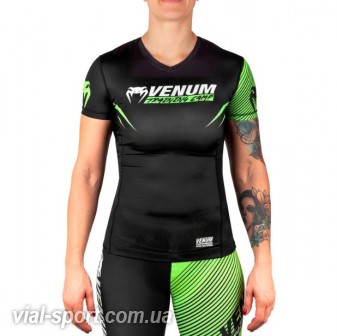 Жіночий рашгард Venum Training Camp 2.0 Rashguard Short Black Neo Yellow