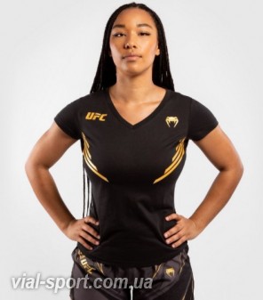 Жіноча футболка Venum UFC fight night replica black gold